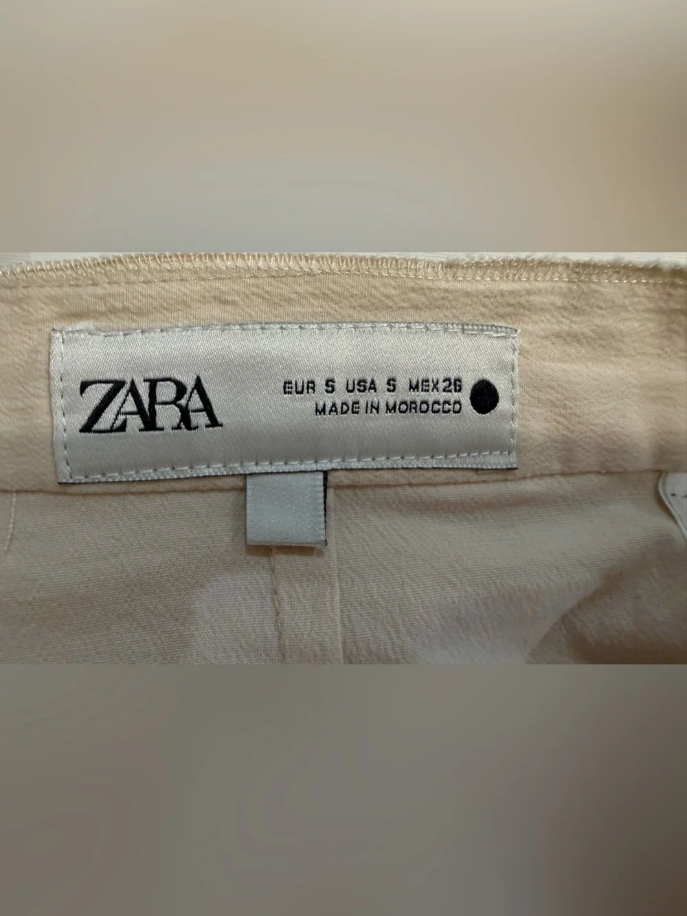 Zara Asymmetrical Wrap Side Tie High Waist Wide Leg Crop Small